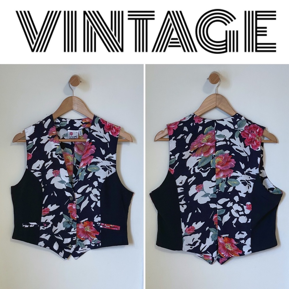 Vintage summer floral print vest Size M/L